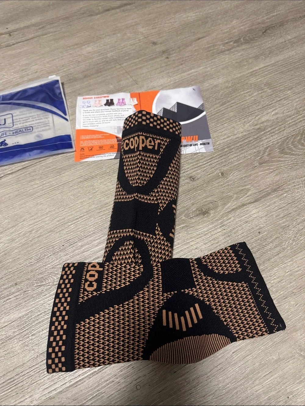 OP Compression Athletic Knee Sleeves - Black & Tan